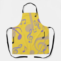 Cute Music Notes on Mango Yellow