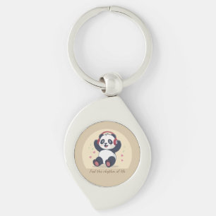 Cute Music Panda Keychain