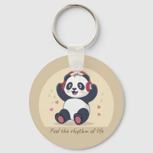 Cute Music Panda Keychain