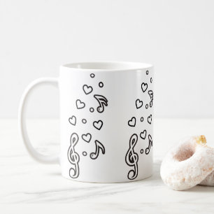 Cute Music Symbols Musical Notes Treble Clefs Coffee Mug