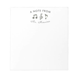 Cute music teacher stationary notepad