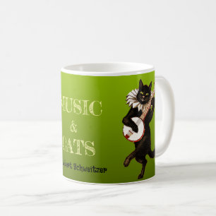 Cute Musical Cat Two Means of Refuge Schweitzer Coffee Mug