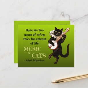 Cute Musical Cat Two Means of Refuge Schweitzer Postcard
