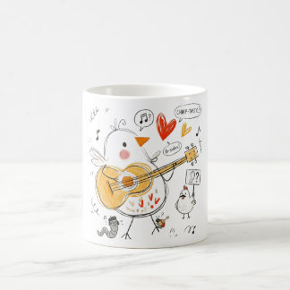 Cute Musical Chick Playing Acoustic Guitar Coffee Mug