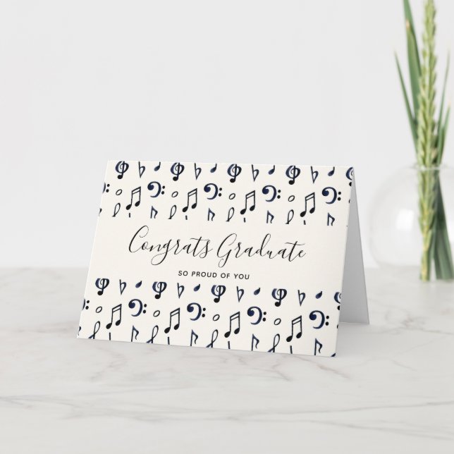 Cute Musical Notes Pattern Graduation (Front)