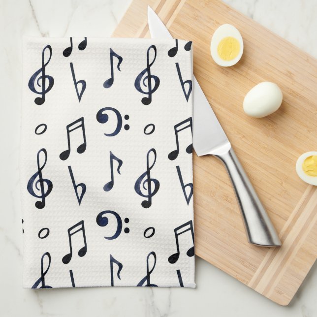  Cute Musical Notes Pattern Kitchen Towel (Quarter Fold)