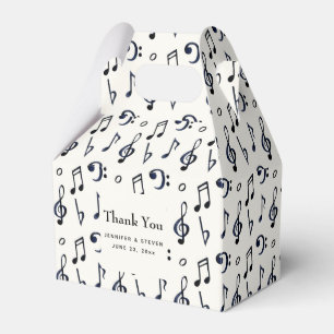 Cute Musical Notes Pattern Wedding Favor Box