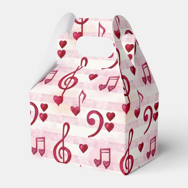 cute musical notes tiled pattern party  favor box (Front Side)