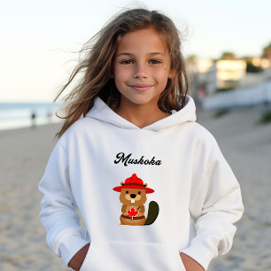Cute Muskoka Canada Beaver with Red Hat