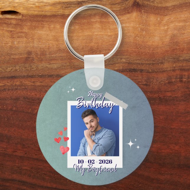 Cute My Boyfriend Birthday Gift  Keychain (Front)