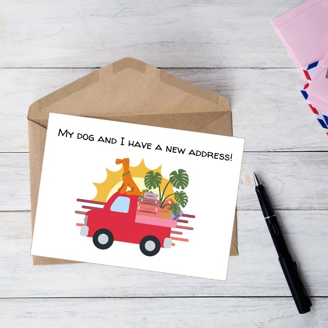 Cute My dog and I have new address moving Announcement Postcard (Creator Uploaded)