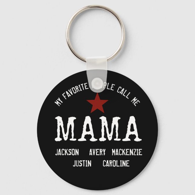 Cute My Favourite People Call Me Mama Personalized Keychain (Front)