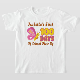 Cute My First !00 Days Of School Flew By Butterfly T-Shirt