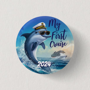 Cute My First Cruise Custom 1 Inch Round Button