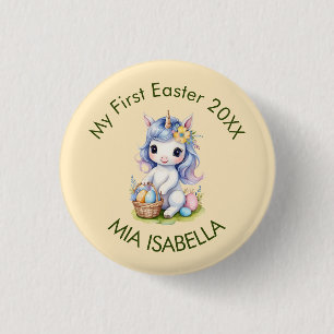 Cute My First Easter Unicorn Button