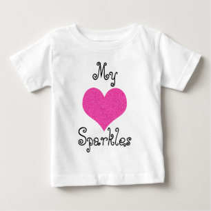 cute my heart sparkles baby tshirt
