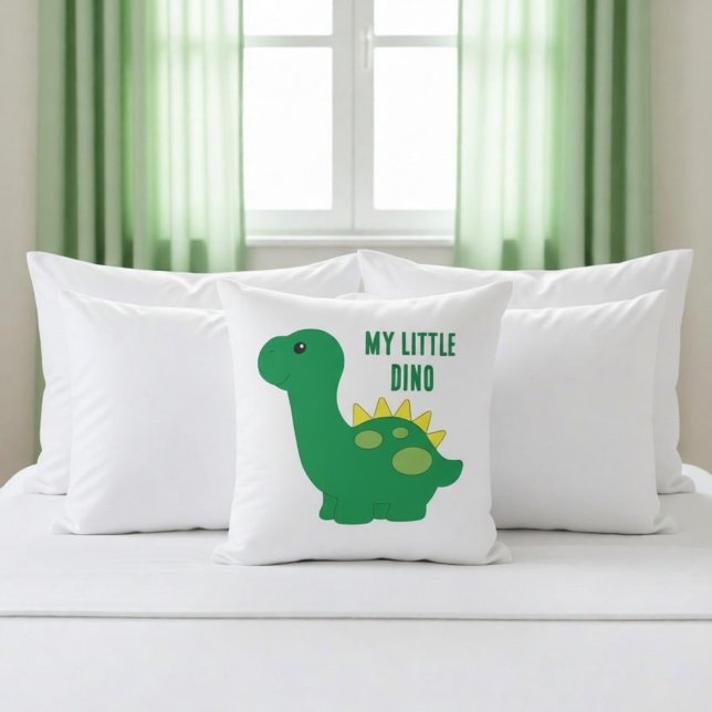 Cute My Little Dino Throw Pillow (Creator Uploaded)