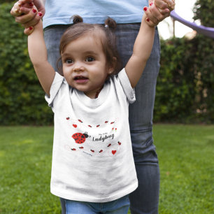 Cute My Little Ladybug Red and Black with Name Toddler T-shirt