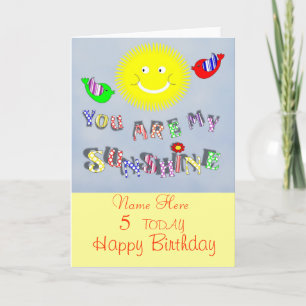Cute My Sunshine Personalised Birthday Card