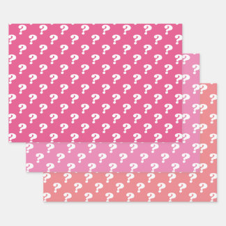 Cute Mystery Gift Wrapper (Question Mark) (Pinks) Wrapping Paper Sheet