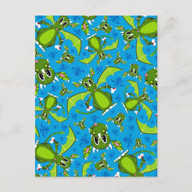 Cute Mystical Dragon Pattern Postcard (Front)