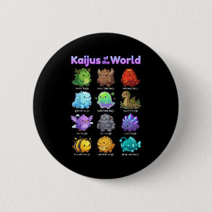 Cute Mythical Beast Collection Kawaii Kaiju Charac 2 Inch Round Button