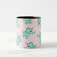 Cute Mythical Girly Unicorn Elephants and Hearts