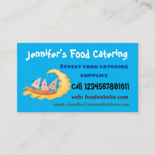 Cute nachos corn chips surfing business card