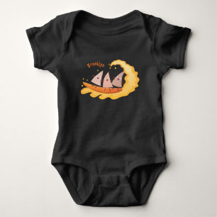 Cute nachos corn chips surfing cartoon baby bodysuit