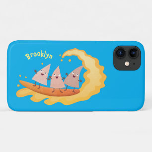 Cute nachos corn chips surfing cartoon iPhone 11 case
