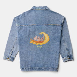 Cute nachos corn chips surfing cartoon denim jacket