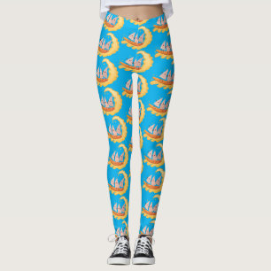Cute nachos corn chips surfing cartoon leggings