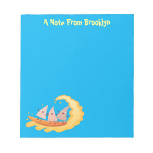 Cute nachos corn chips surfing cartoon notepad