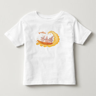 Cute nachos corn chips surfing cartoon toddler t-shirt