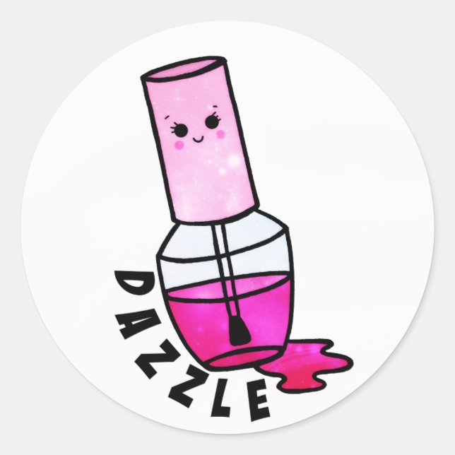 Cute Nail Polish Bottle  Sticker (Front)
