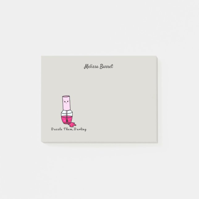 Cute Nail Polish  Motivational Personalized Post-it Notes (Front)