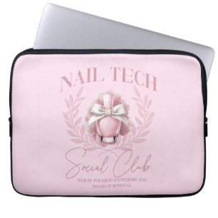 Cute Nail tech Coquette Nail Polish Social Club   Laptop Sleeve