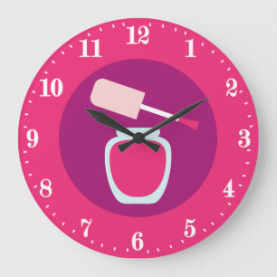 Cute nail tech room decor large clock
