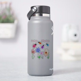 Cute Naive Garden Flowers and Ladybugs with Name