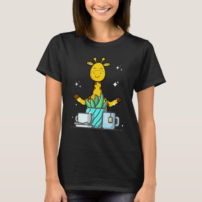 Cute Namaste Giraffe Do Yoga Gardening  Coffee T-Shirt (Front)