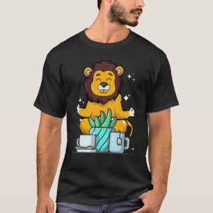 Cute Namaste Lion Do Yoga Gardening  Coffee T-Shirt
