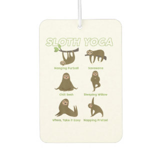 cute namaste sloth yoga zen lover air freshener