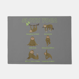 cute namaste sloth yoga zen lover doormat