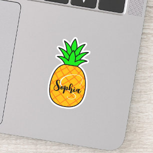 Cute Name & Monogram Kawaii Pineapple Teacher