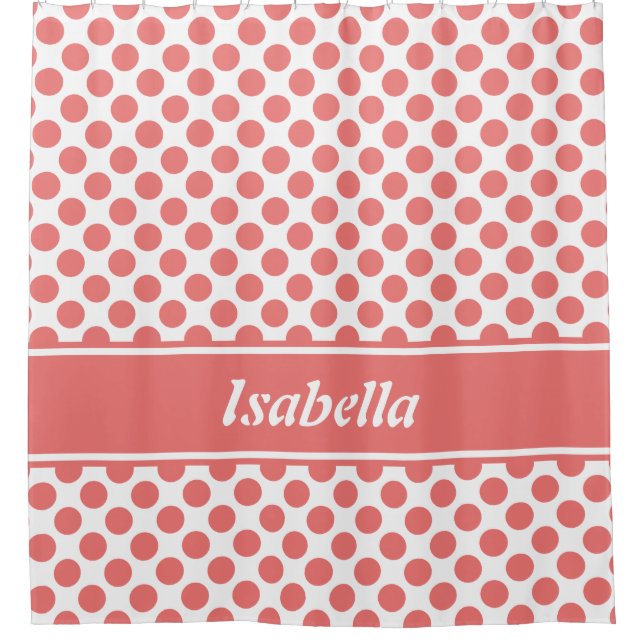Cute Name Pink & White Polka Dot Pattern (Front)