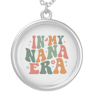 Cute Nana era word art Silver Plated Necklace