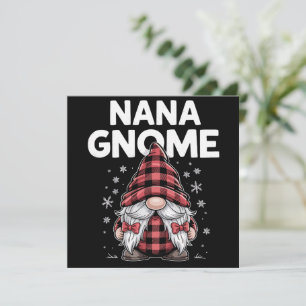 Cute nana Gnomes Red Plaid Christmas Gnome  Holiday Card
