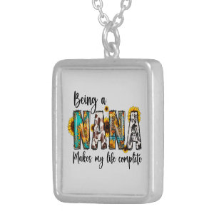 Cute Nana life complete word art  Silver Plated Necklace