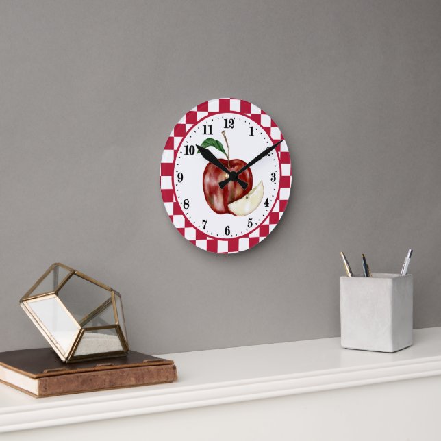 Cute Nana's apple kitchen add name  Round Clock (Office)