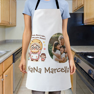 Cute Nana's House Nana's Rules Grandma Photo Apron